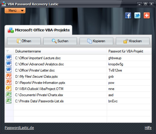 VBA Password Recovery Lastic
