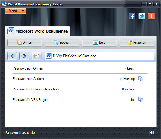 Word Password Recovery Lastic